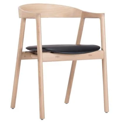 Muna stoel whitewash Dakar Leather Black