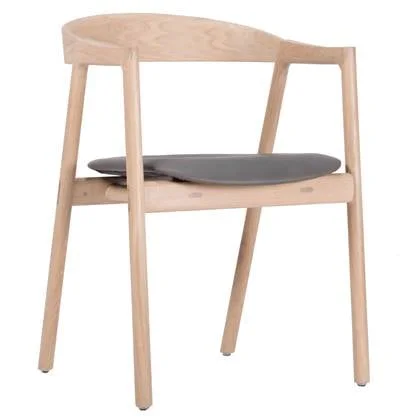 Muna stoel whitewash Dakar Leather Grey