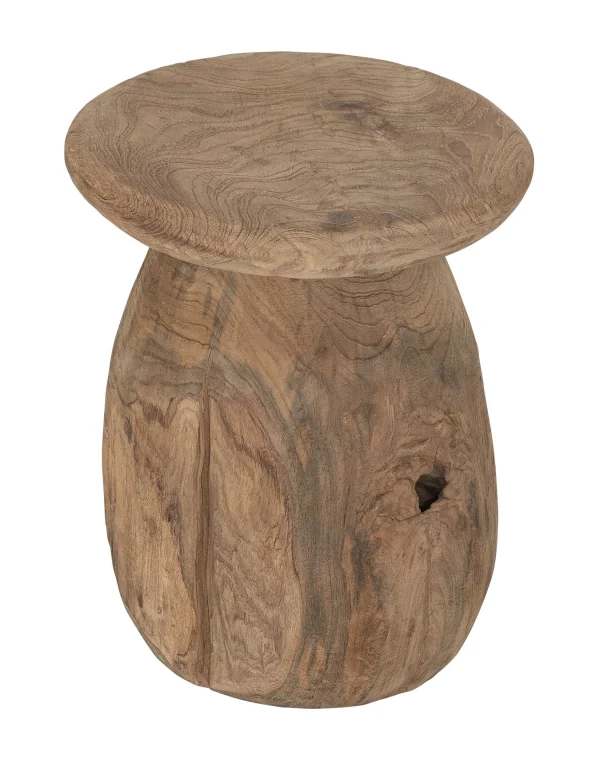 MUST Living Bijzettafel Bromo Teakhout, Ø35cm - Bruin - Rond