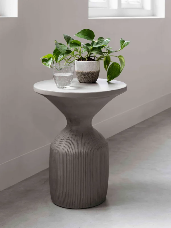 MUST Living Bijzettafel Flora, 51cm - Olijf - Rond