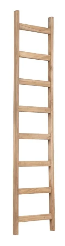 MUST Living-collectie Ladder Steps 180x40x5 cm recycled teakwood met natuurlijke schuurtjes in het hout