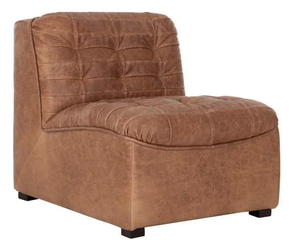 MUST Living-collectie Lounge stoel Liberty cognac buffelleer.