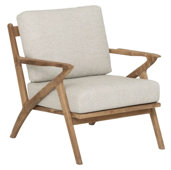 MUST Living Fauteuil Charles Teakhout en stof - Beige