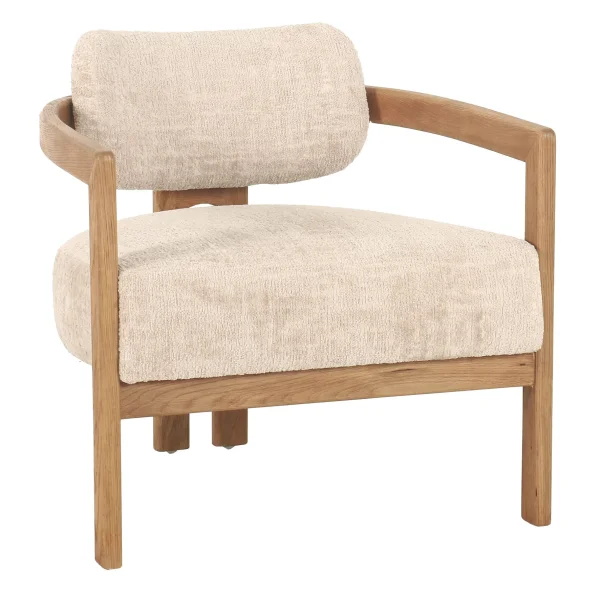 MUST Living Fauteuil Kelly Chenille - Beige/Naturel