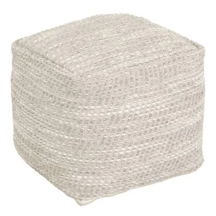 MUST Living Pouf Asuri Sand ,40x40x40 cm, sand, 80% wool 20% cotton