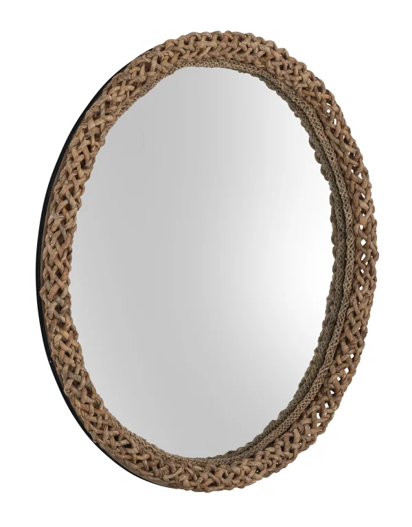 MUST Living Spiegel Puerto Rico, Ø80cm - Bruin - Rond