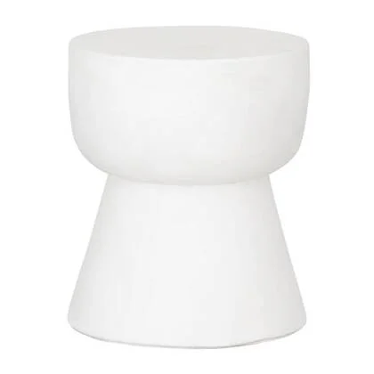 MUST Living Stool Motto White Small,35xØ30 cm, fiber cement white