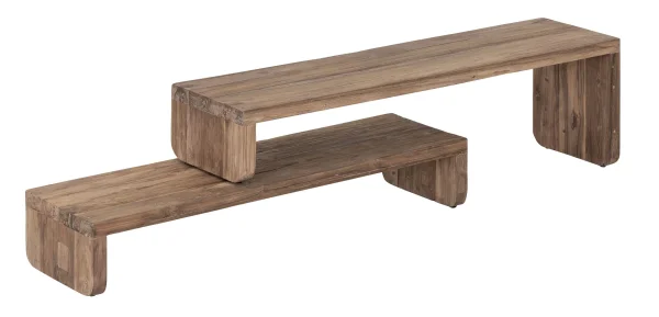 MUST Living TV-meubel uitschuifbaar Motus Teakhout,125/140cm - Bruin