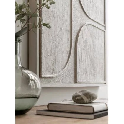 MUST Living Wall Panel Lorcan Cream small,102x76x4 cm, cream wooden...
