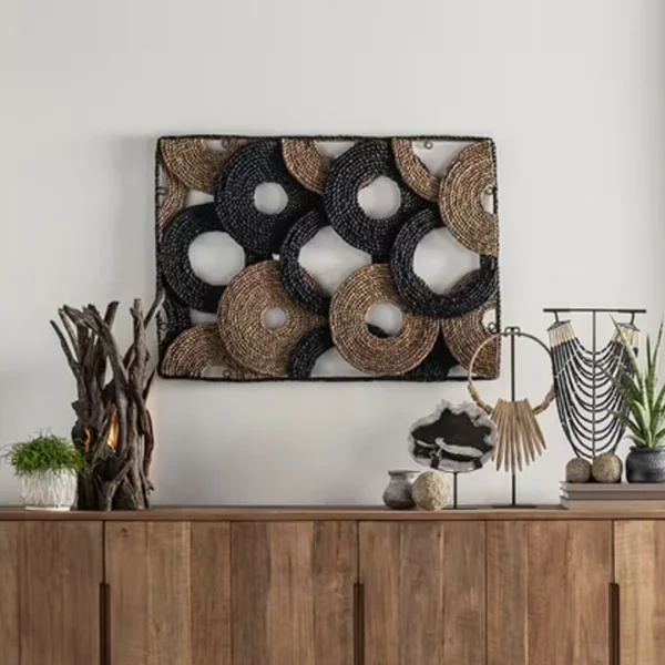 MUST Living Wanddecoratie Cuba Waterhyacint - Bruin