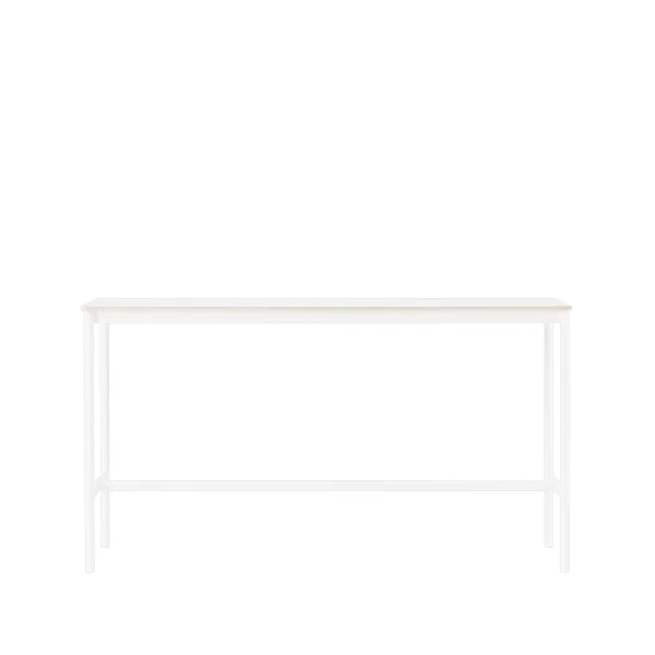 Muuto Base High bartafel white laminate, wit onderstel, plywoodrand, b50 l190 h105