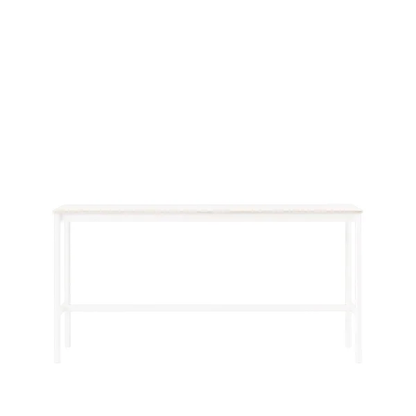 Muuto Base High bartafel white laminate, wit onderstel, plywoodrand, b50 l190 h95