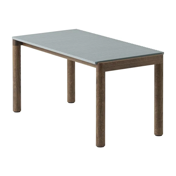 Muuto Couple 1 Wavy salontafel 40x84x40 cm Pale blue-dark oiled oak