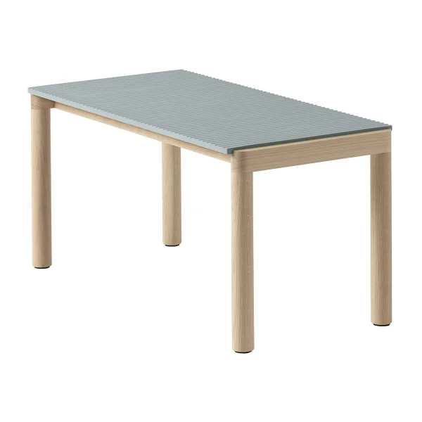 Muuto Couple 1 Wavy salontafel 40x84x40 cm Pale blue-oak