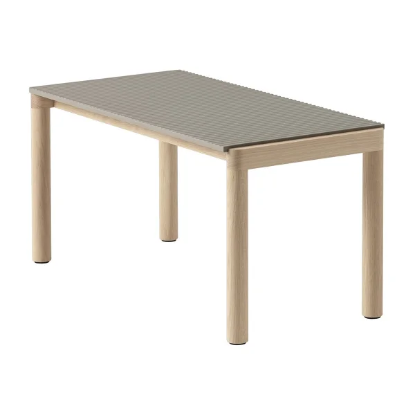 Muuto Couple 1 Wavy salontafel 40x84x40 cm Taupe-oak