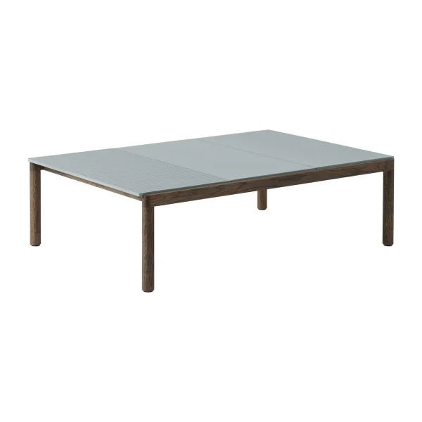 Muuto Couple 2 Plain-1 Wavy salontafel 120x84x35 cm Pale blue-dark oiled oak