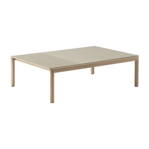 Muuto Couple 2 Plain-1 Wavy salontafel 120x84x35 cm Sand-oak