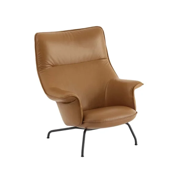 Muuto Doze fauteuil Refine leather cognac-Black