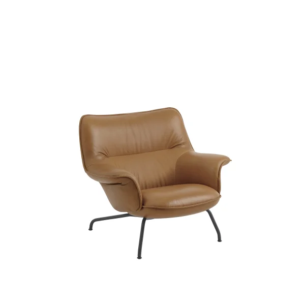 Muuto Doze Loungestoel Low Back Tube - leer cognac