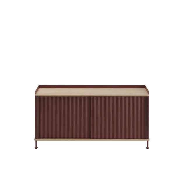 Muuto Enfold Sideboard - oak/deep red - 124 x 45 cm