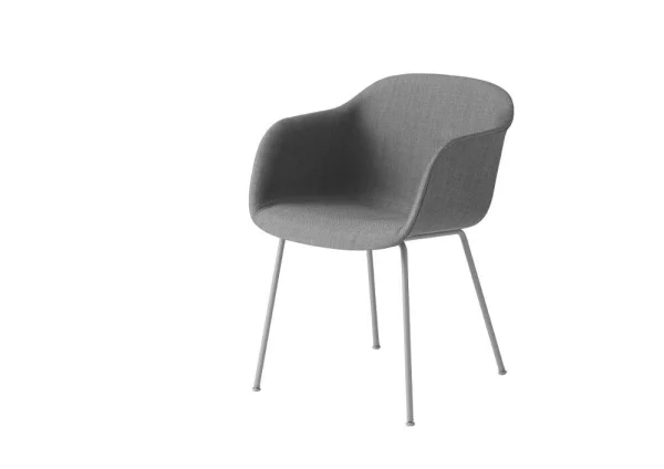 Muuto Fiber Armleunstoel - Buisonderstel - Remix 133 - frame grijs