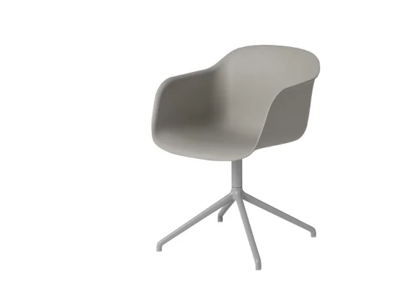 Muuto Fiber Armleunstoel Draaivoet - grijs - frame grijs