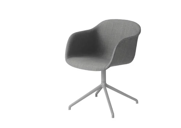 Muuto Fiber Armleunstoel Draaivoet - Remix 133 - frame grijs