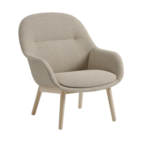 Muuto Fiber Lounge fauteuil met eikenhouten poten Ecriture 240-grey