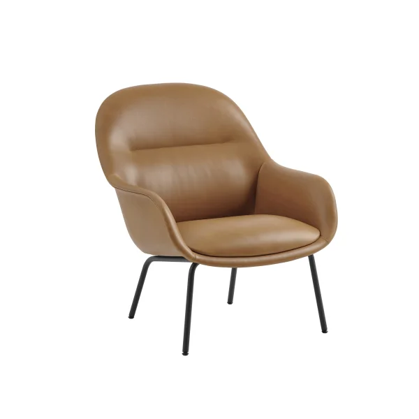 Muuto Fiber Lounge fauteuil Tube - leer cognac