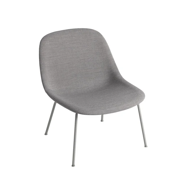 Muuto Fiber Lounge stoel met stalen poten Remix 133-Grey