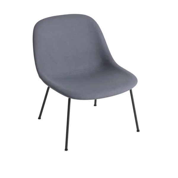 Muuto Fiber Loungestoel buisframe textielbekleding - Divina154 - zwart