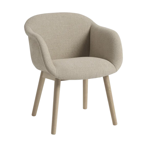 Muuto Fiber Soft Armchair met houten poten Ecriture 240/Oak