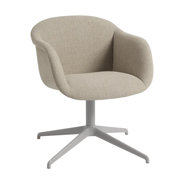 Muuto Fiber Soft Armchair swivel base Ecriture 240/Grey