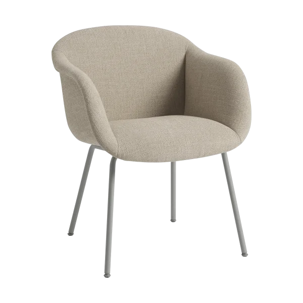 Muuto Fiber Soft Armchair tube base Ecriture 240/Grey