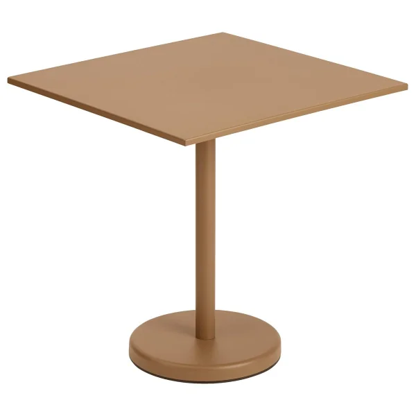 Muuto Linear stalen tafel 70x70 cm Burnt orange