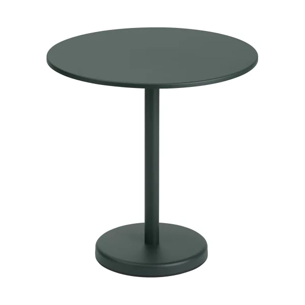 Muuto Linear stalen tafel Ø70 cm Dark green