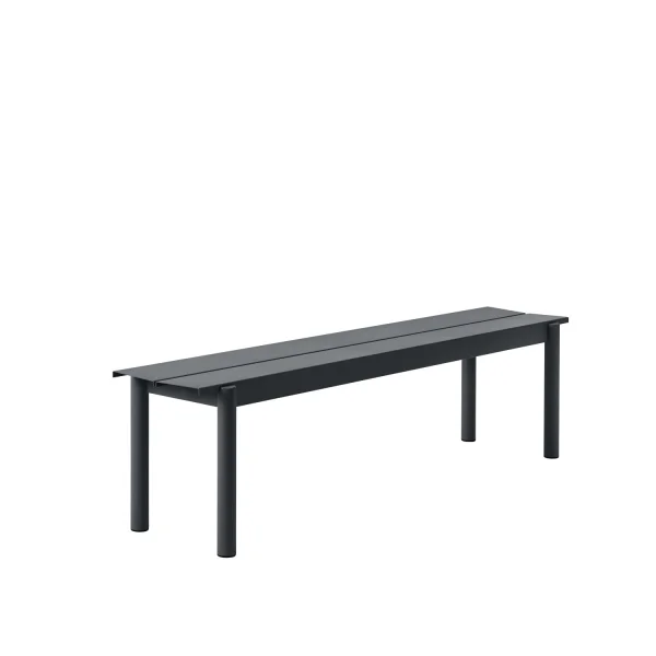 Muuto Linear Steel Bank - zwart - 170 cm