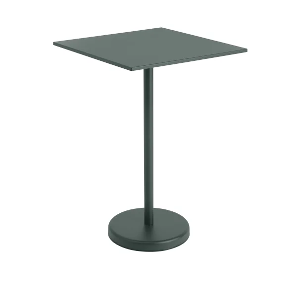 Muuto Linear Steel Tafel vierkant - donkergroen - Hoogte 105 cm