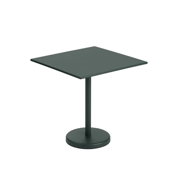 Muuto Linear Steel Tafel vierkant - donkergroen - Hoogte 73 cm