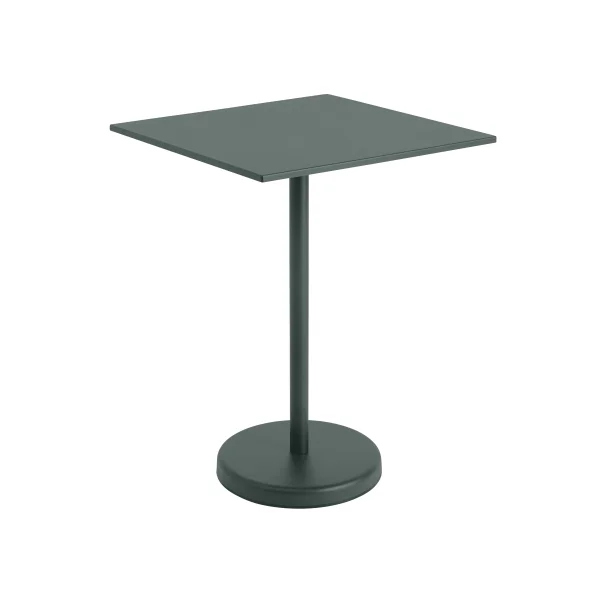 Muuto Linear Steel Tafel vierkant - donkergroen - Hoogte 95 cm