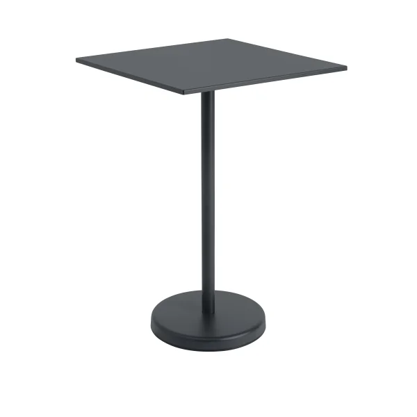 Muuto Linear Steel Tafel vierkant - zwart - Hoogte 105 cm