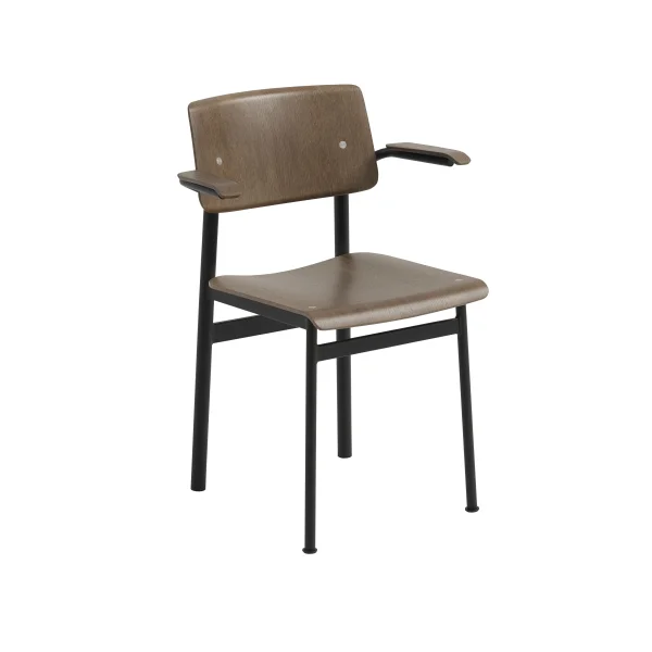 Muuto Loft Stoel - brun foncé/ noir - met armleuning