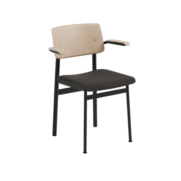 Muuto Loft Stoel - eiken/ zwart - met armleuning