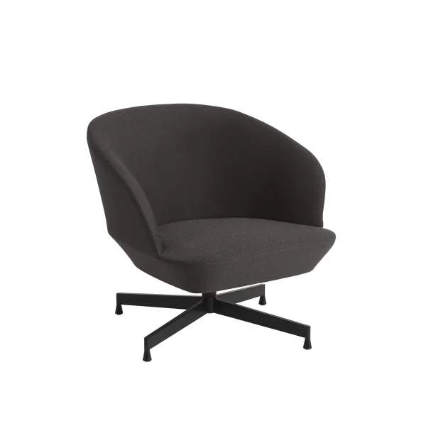 Muuto Oslo Lounge Stoel met Swivel Base - Twill Weave 990 / zwart