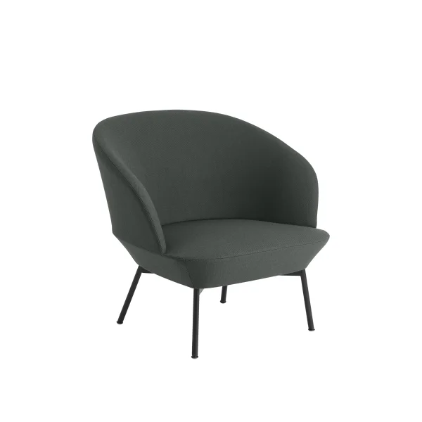 Muuto Oslo Lounge Stoel met Tube Base - Twill Weave 990 / zwart