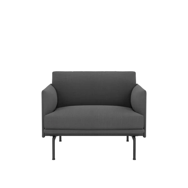 Muuto Outline Chair Fauteuil - Remix 163 - zwart