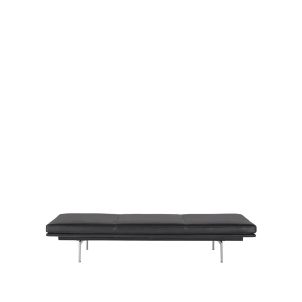 Muuto Outline dagbed Refine leather black-Aluminium