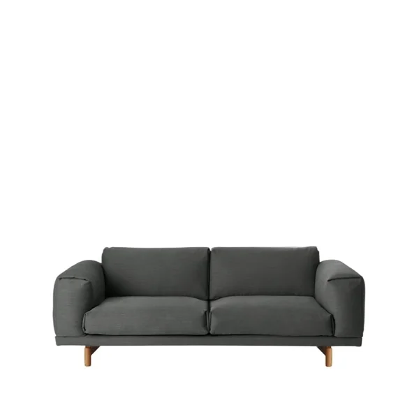 Muuto Rest bank 2-zits-remix 163 grey-eikenhouten poten