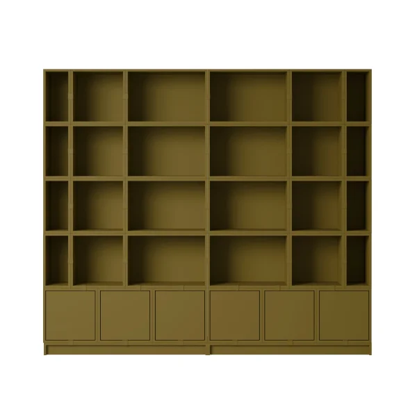 Muuto Stacked Storage Bookcase Configuratie 1 - brown green