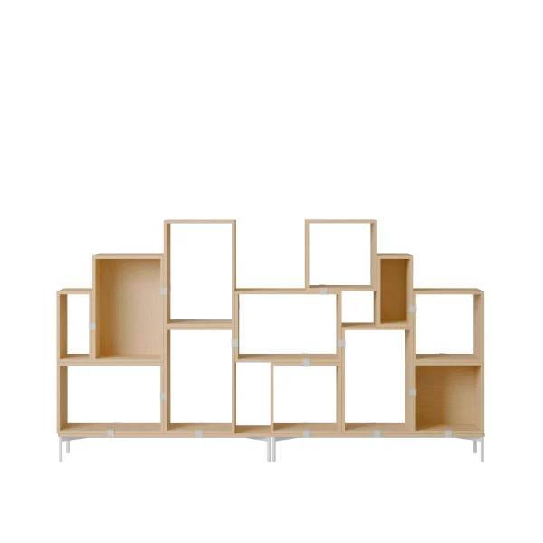 Muuto Stacked Storage Bookcase configuratie 3 - eiken